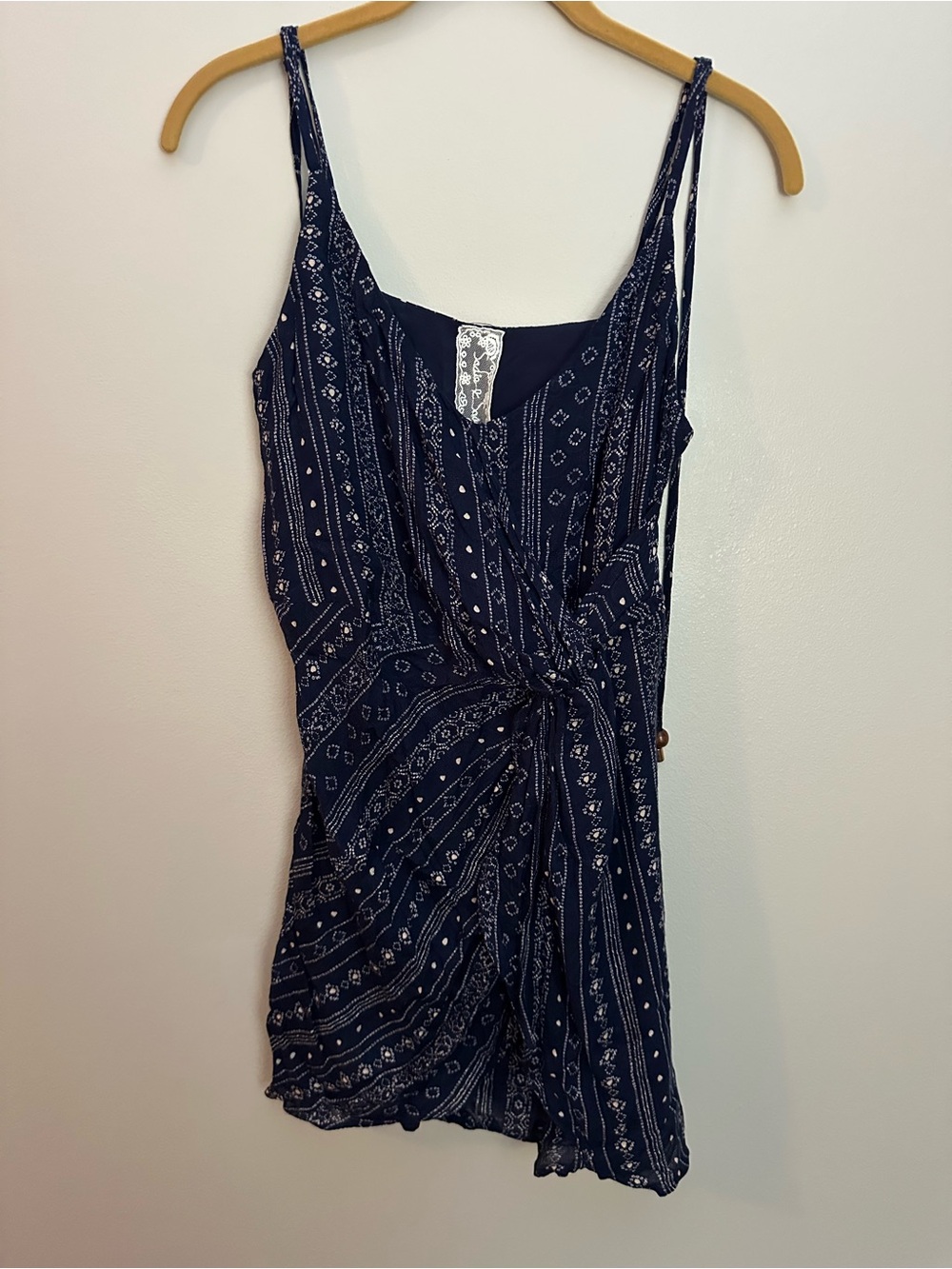 Sadie & Sage Bandana Print Mini Dress Navy Small EUC